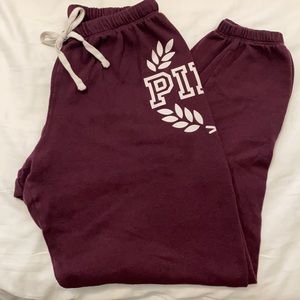 Maroon PINK Victoria's Secret sweatpants